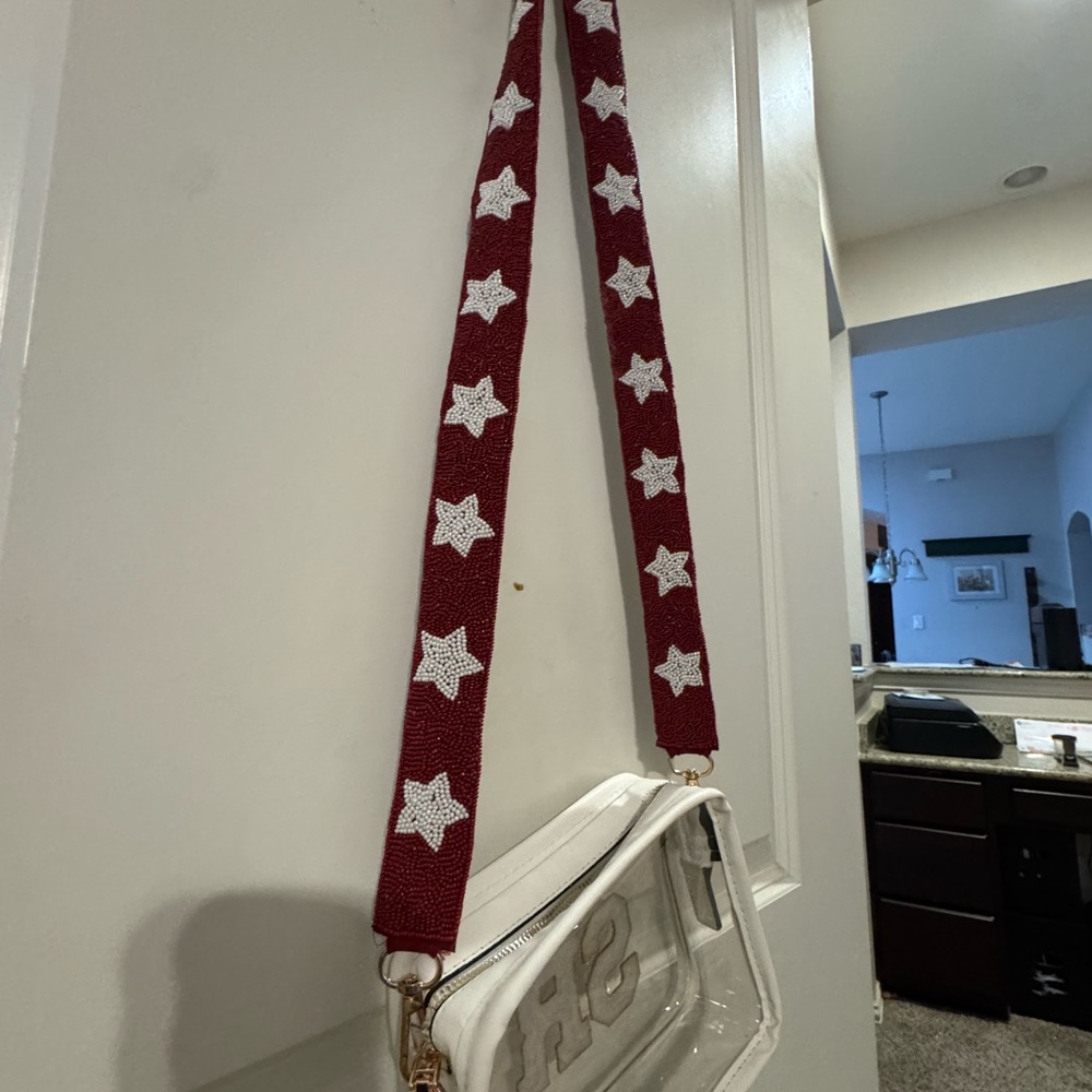 Stylish White and Red Women's Bag
